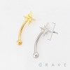 NORTH STAR STARBURST 316L SURGICAL STEEL CURVED BARBELL/EYEBROW